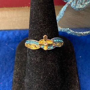 New Beautiful Footprints Silver Plated Size 9 Ring!(#513)